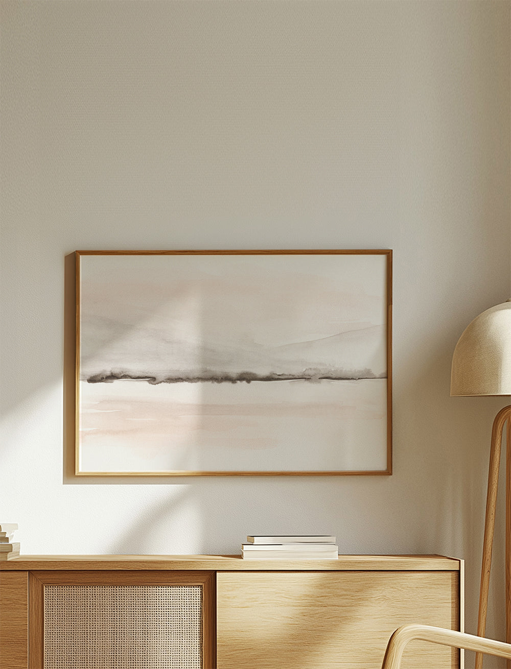 Watercolor landscape N 48 Coral & Warm Gray