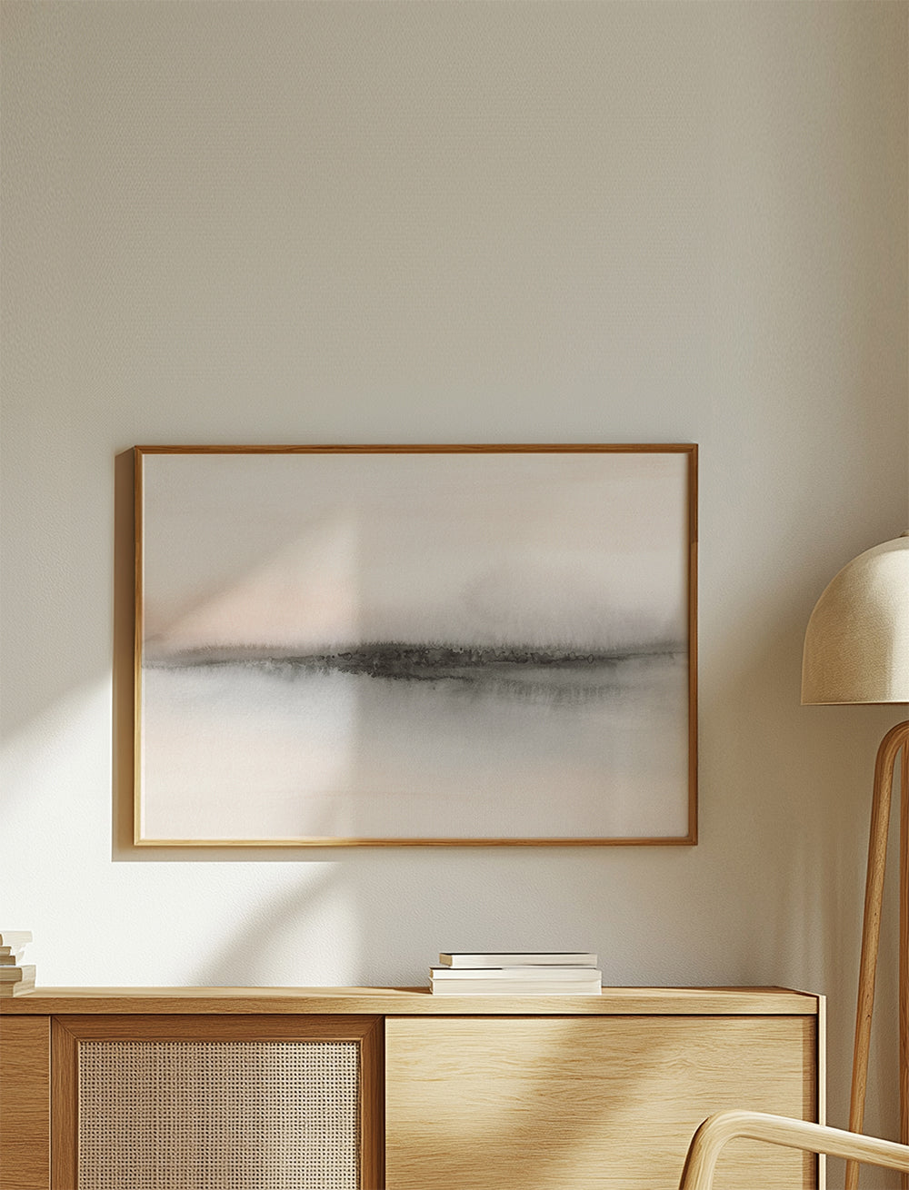 Abstract minimalist landscape in soft tones