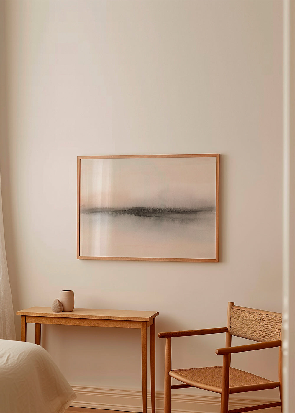 Abstract minimalist landscape in soft tones