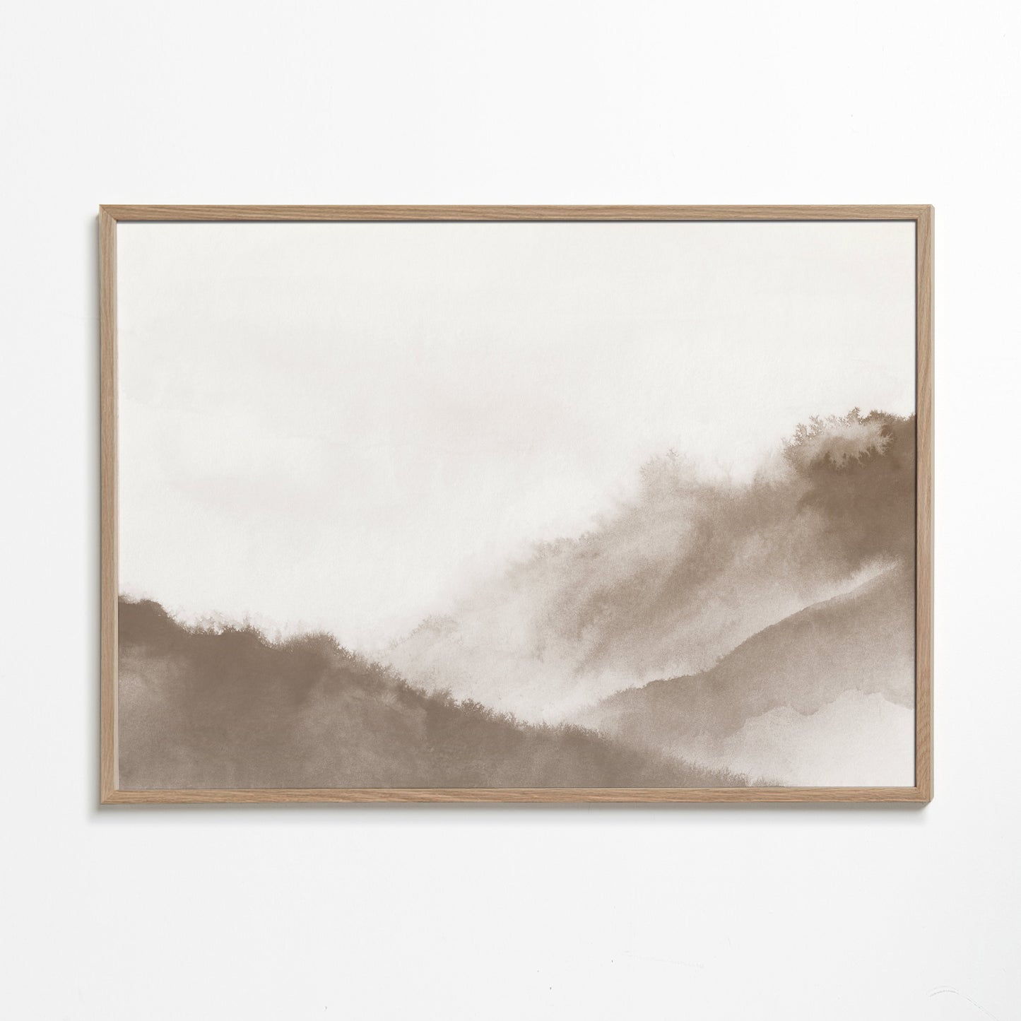 Misty mountains in sepia tones