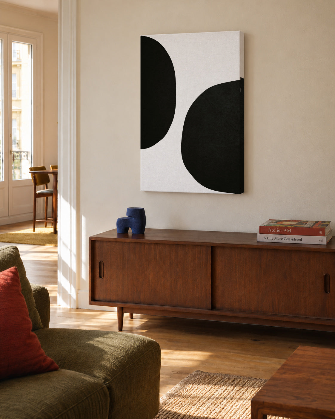 Elements 03 - Unframed canvas in an interior