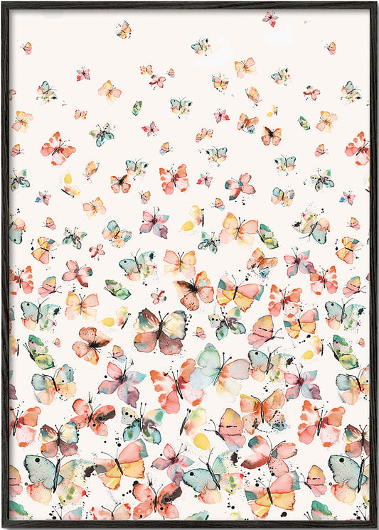 Watercolor Butterflies Gradation Rustic
