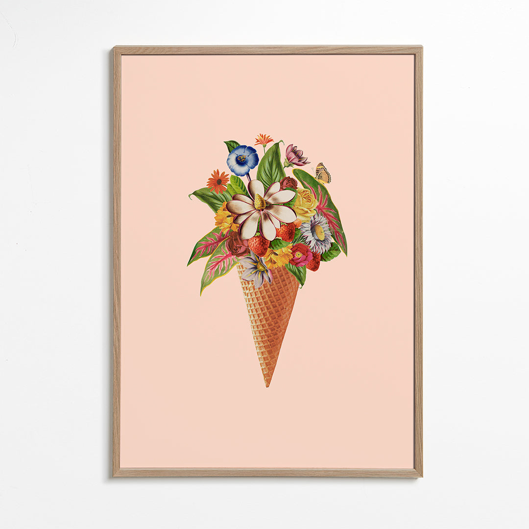 Botanical pink ice cream