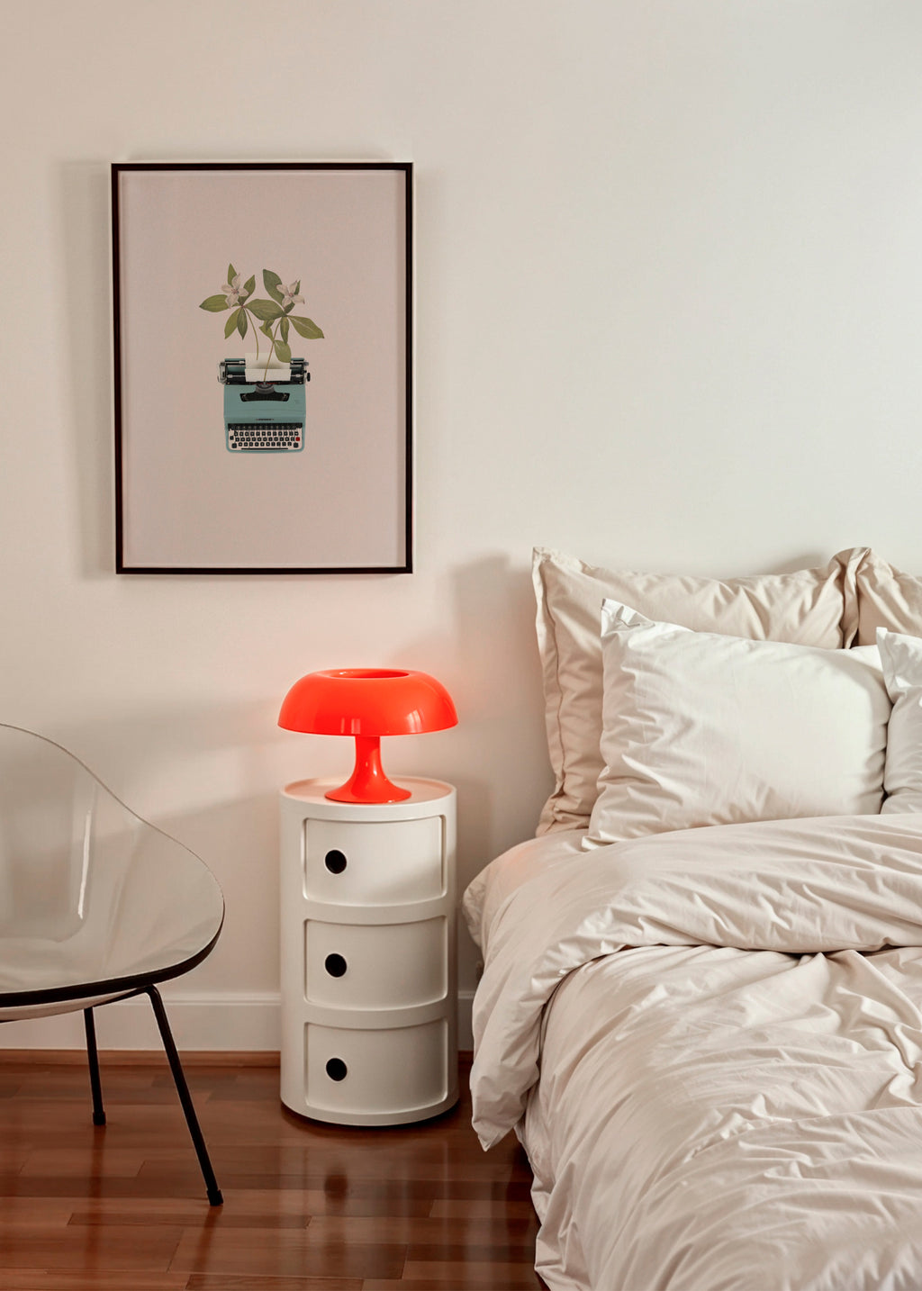 Botanical typewriter - Framed poster in an interior