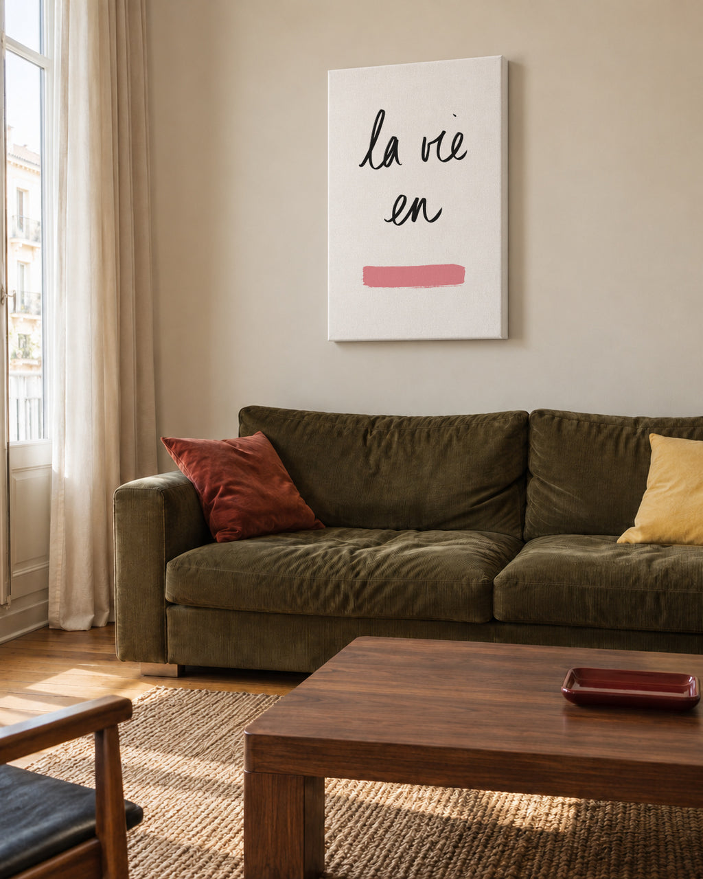 La Vie en Rose - Unframed canvas in an interior