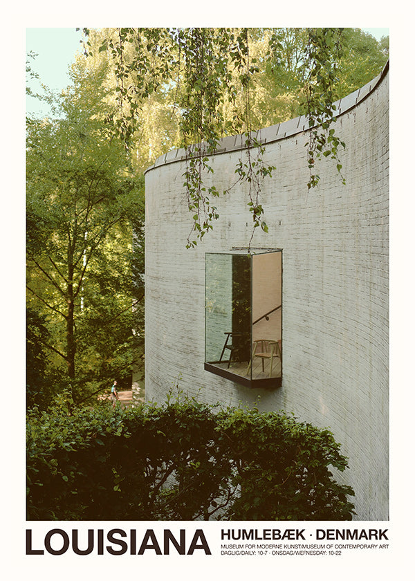 Photograph of curved architecture with projecting window