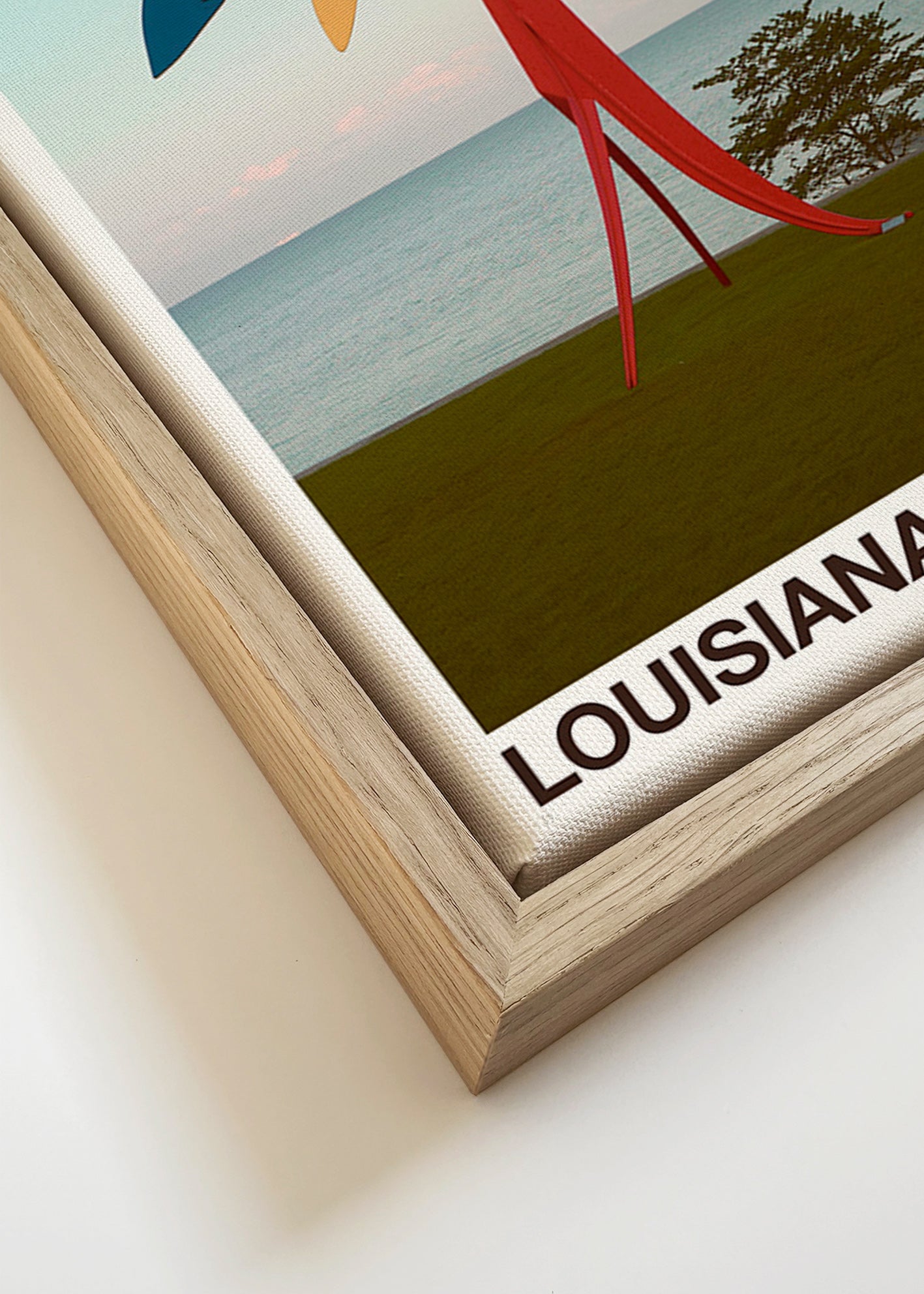 Cuadro de ciudades Louisiana con móvil escultórico – Canvas detail