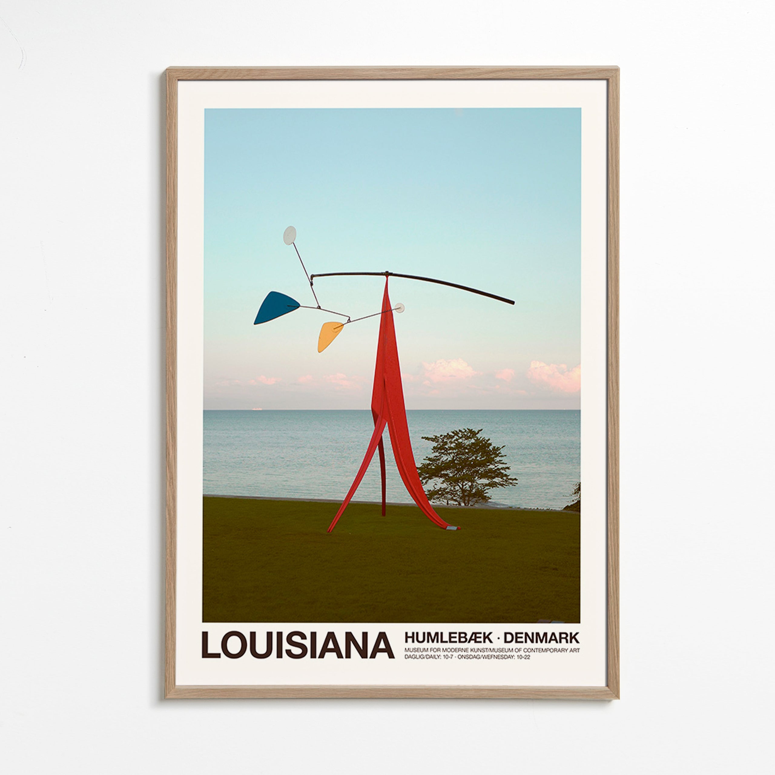 Cuadro de ciudades Louisiana con móvil escultórico – Oak Frame