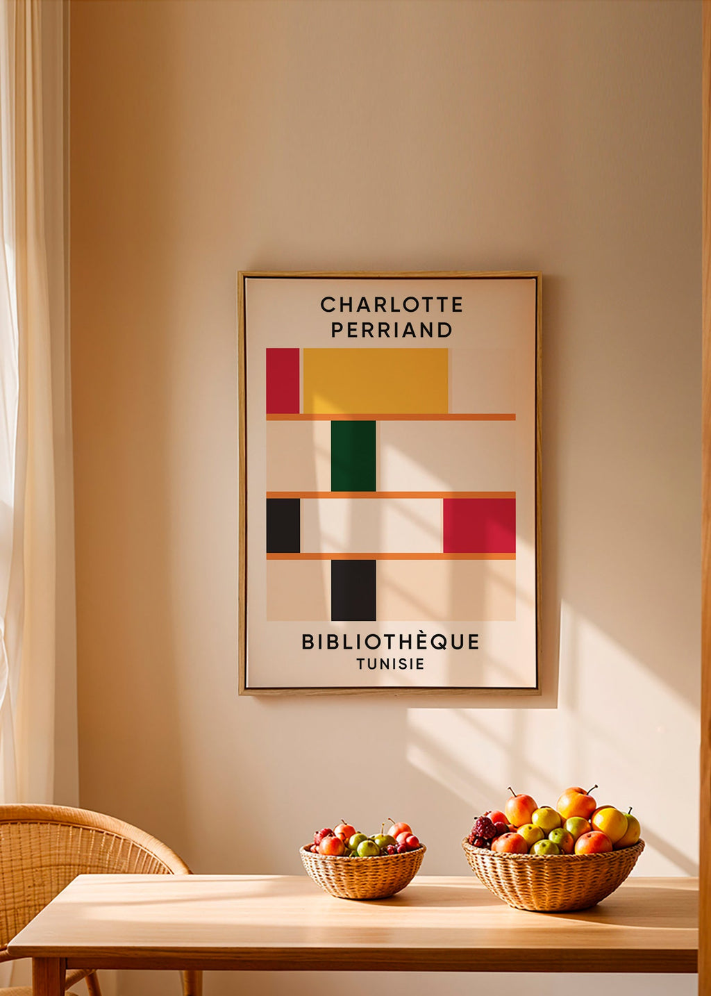 Geometric poster modular shelf blocks