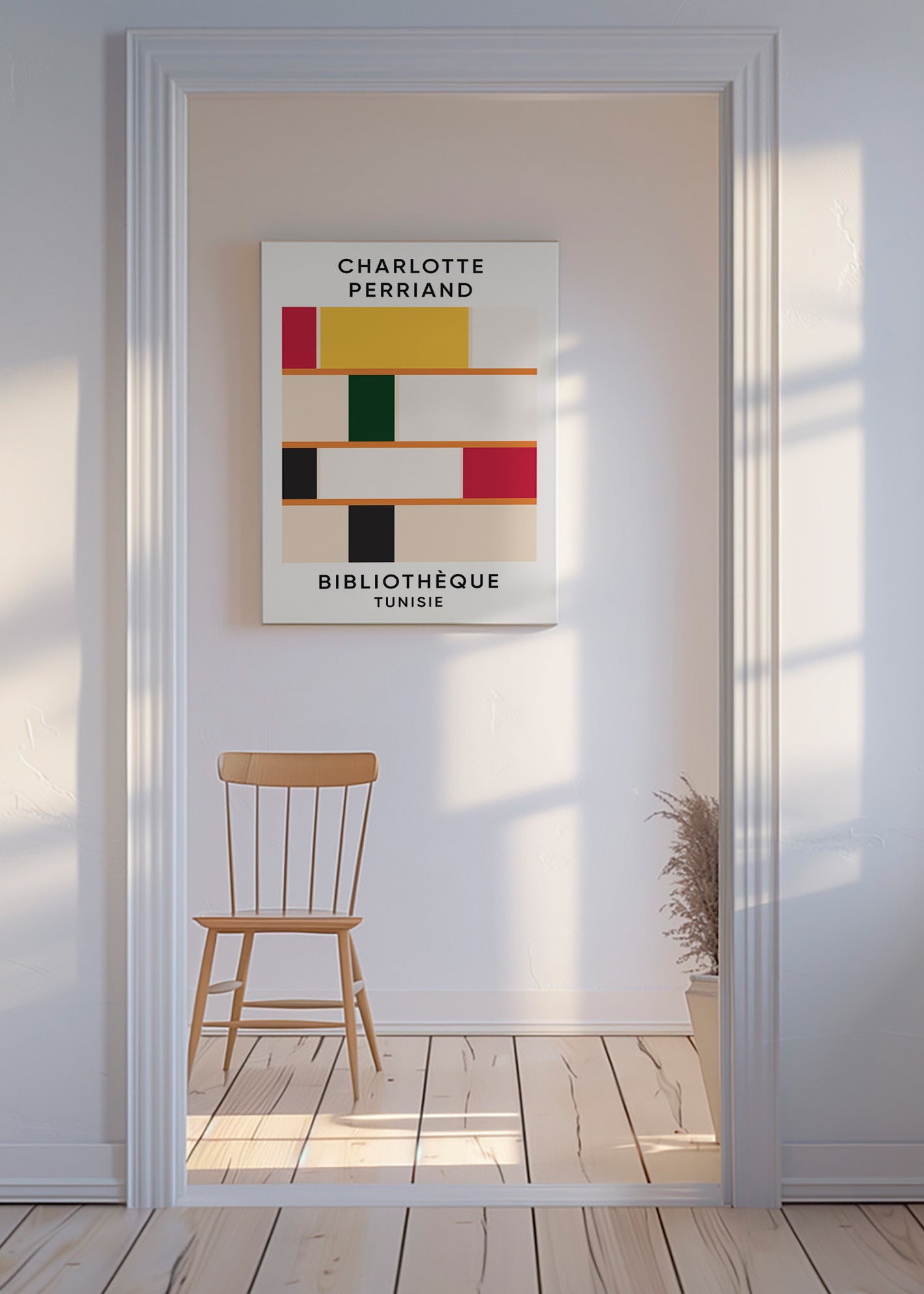Geometric poster modular shelf blocks