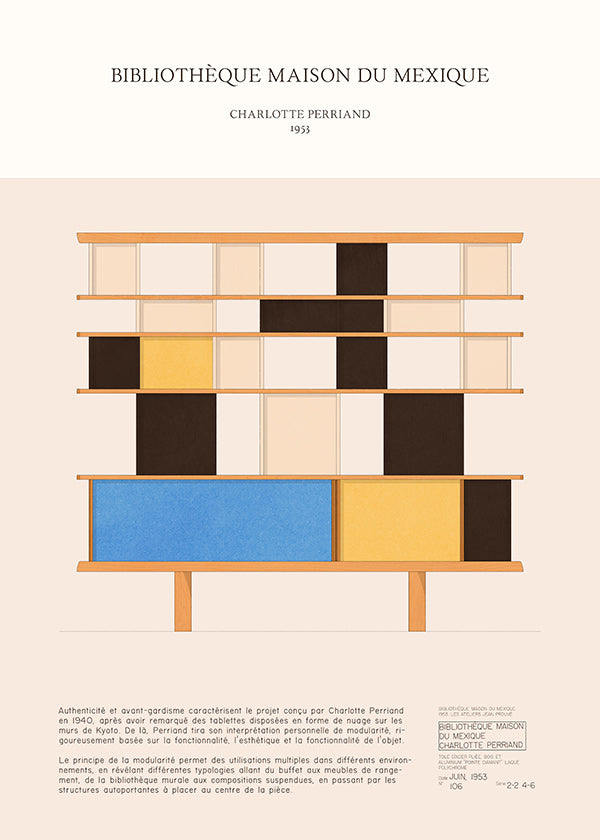 Ilustración estantería modular de 1955