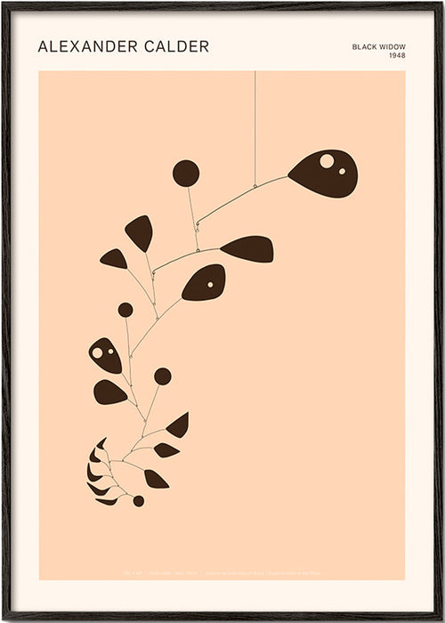 Lámina botánica Calder con móvil orgánico – Black Frame