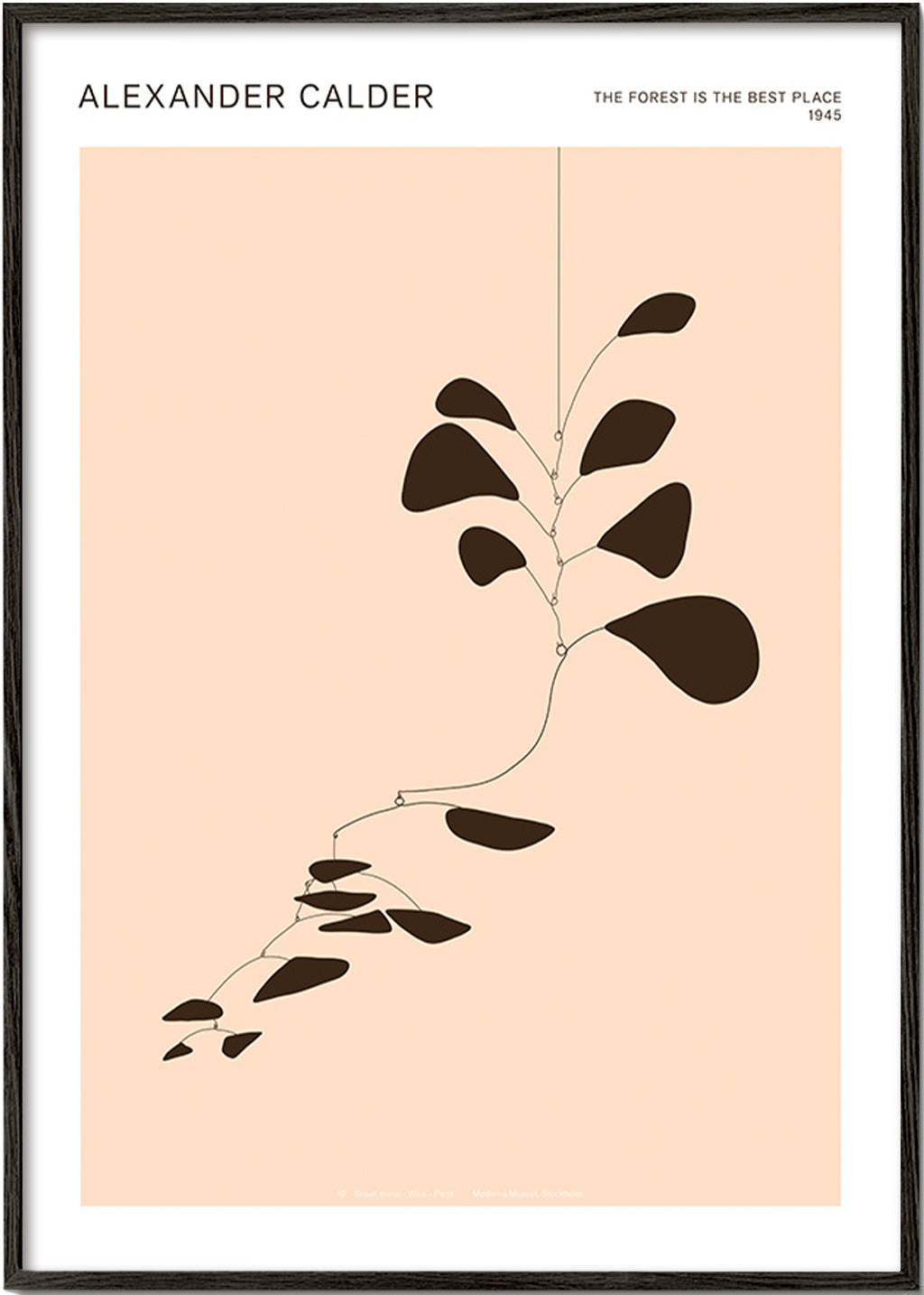 Botanical print Calder mobile of black leaves
