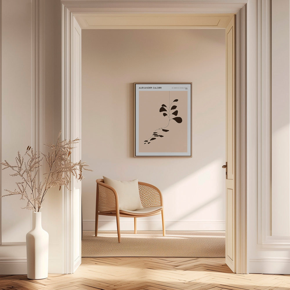 Botanical print Calder mobile of black leaves