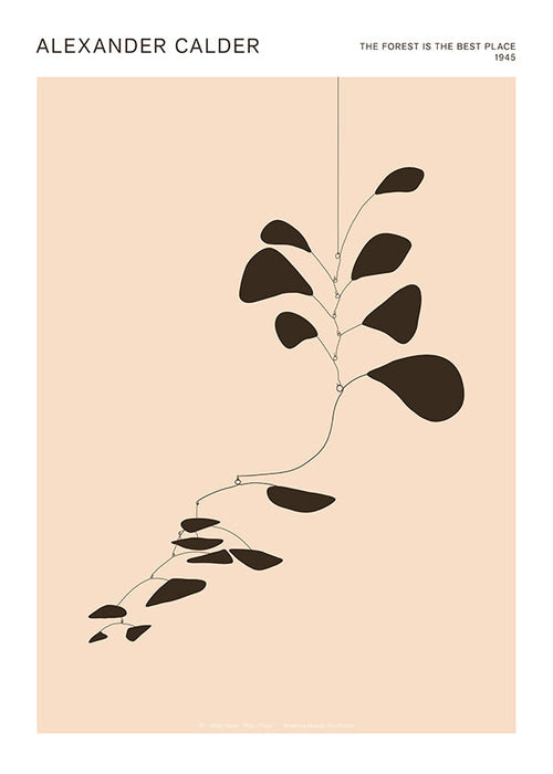 Botanical print Calder mobile of black leaves