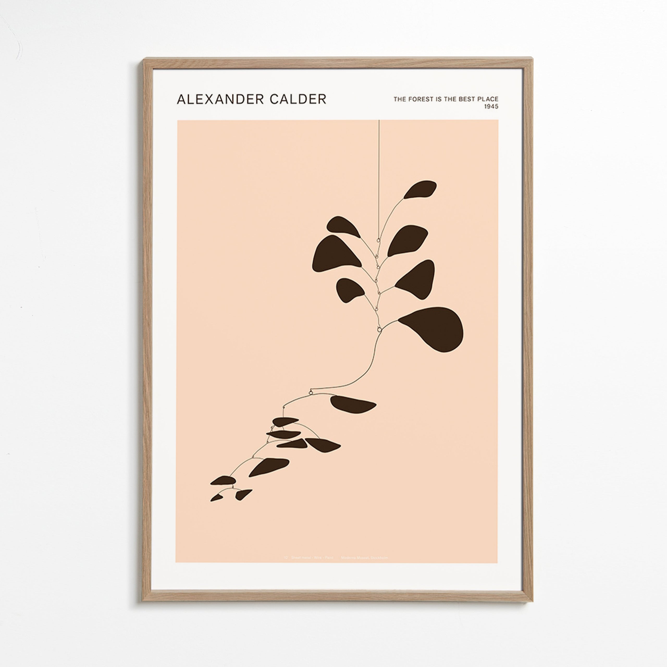 Botanical print Calder mobile of black leaves
