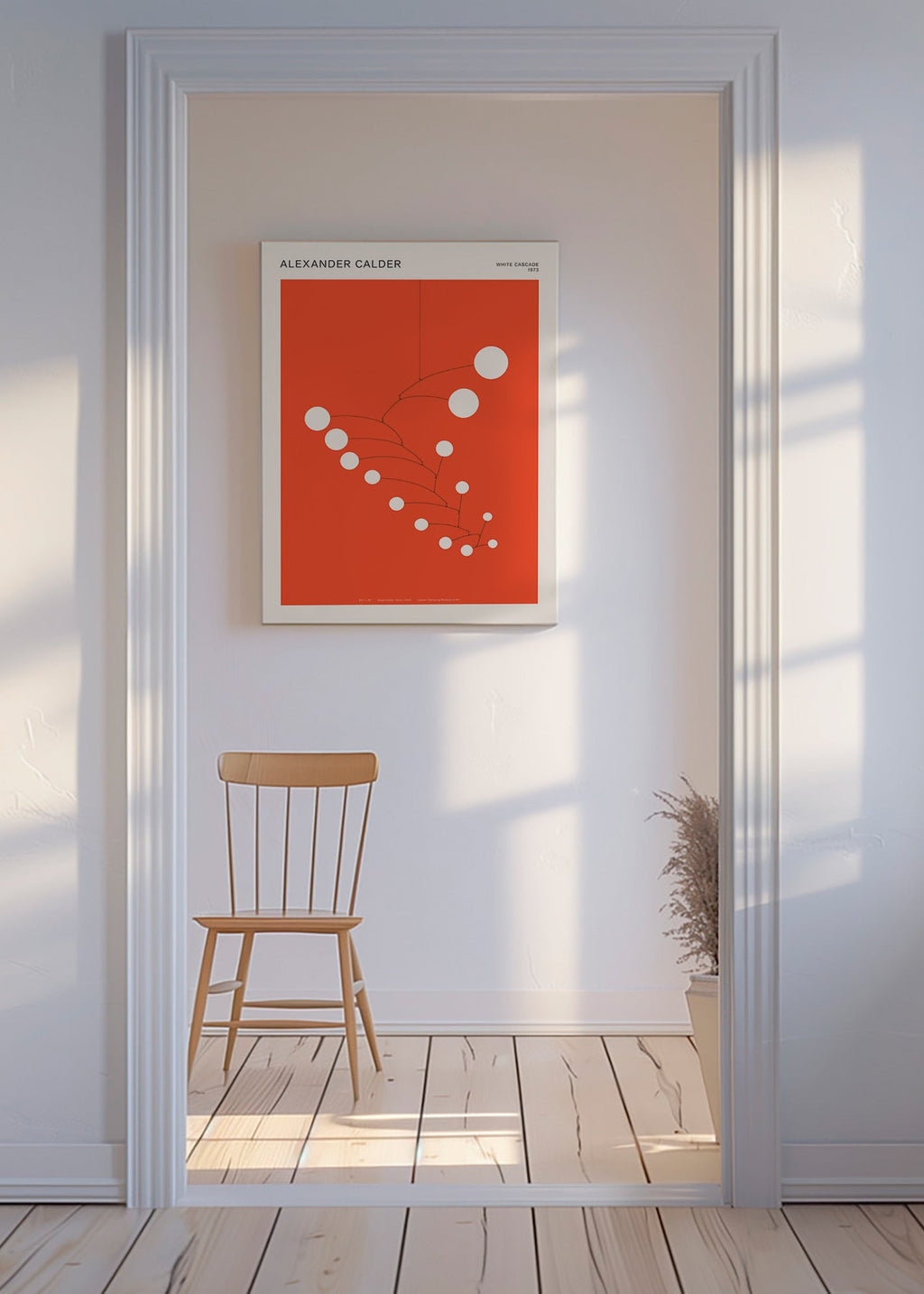 Cuadro abstracto móvil rojo con círculos – Canvas