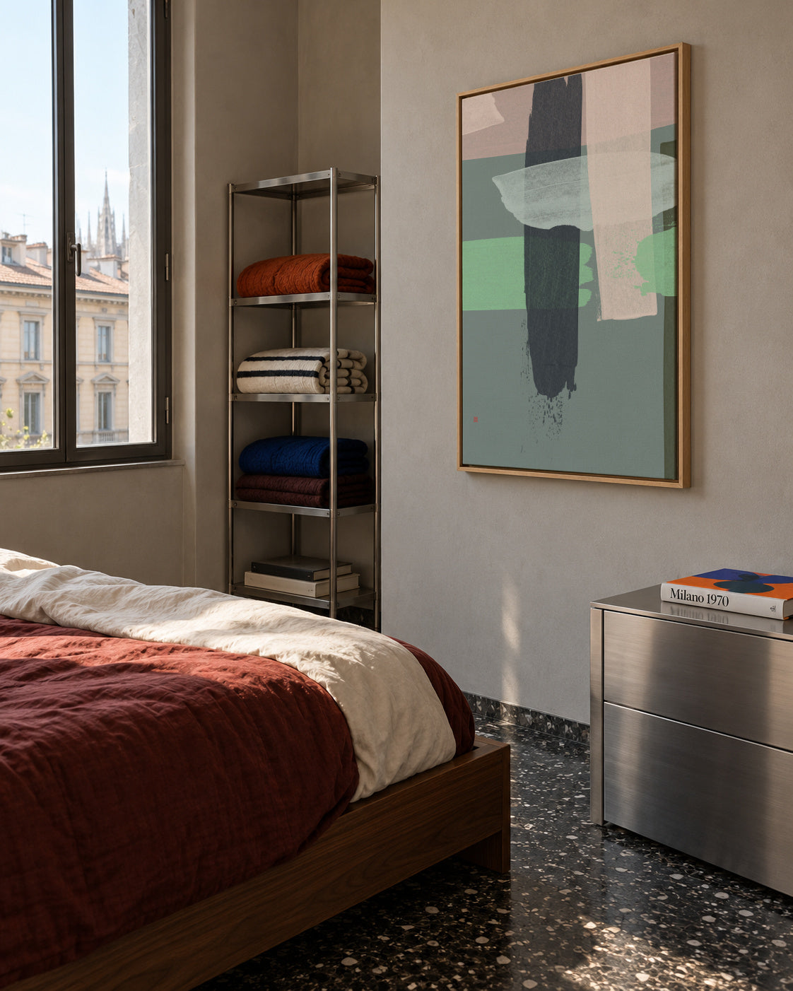 Wickerwork n° 1 - Framed canvas in an interior