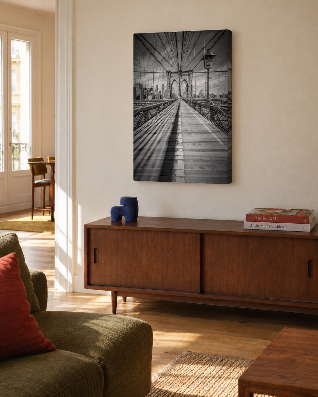 NEW YORK CITY Brooklyn Bridge - Unframed canvas in an interior
