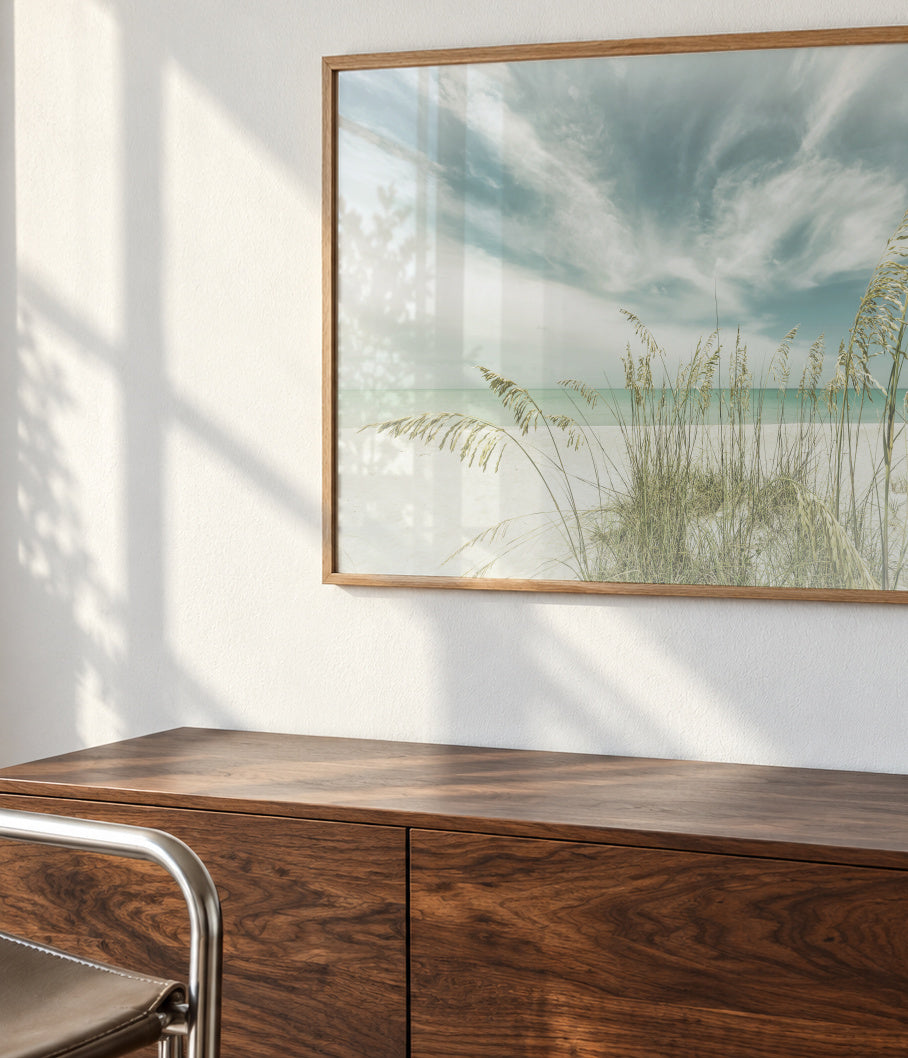 Heavenly calmness on the beach | Vintage - Framed poster detail