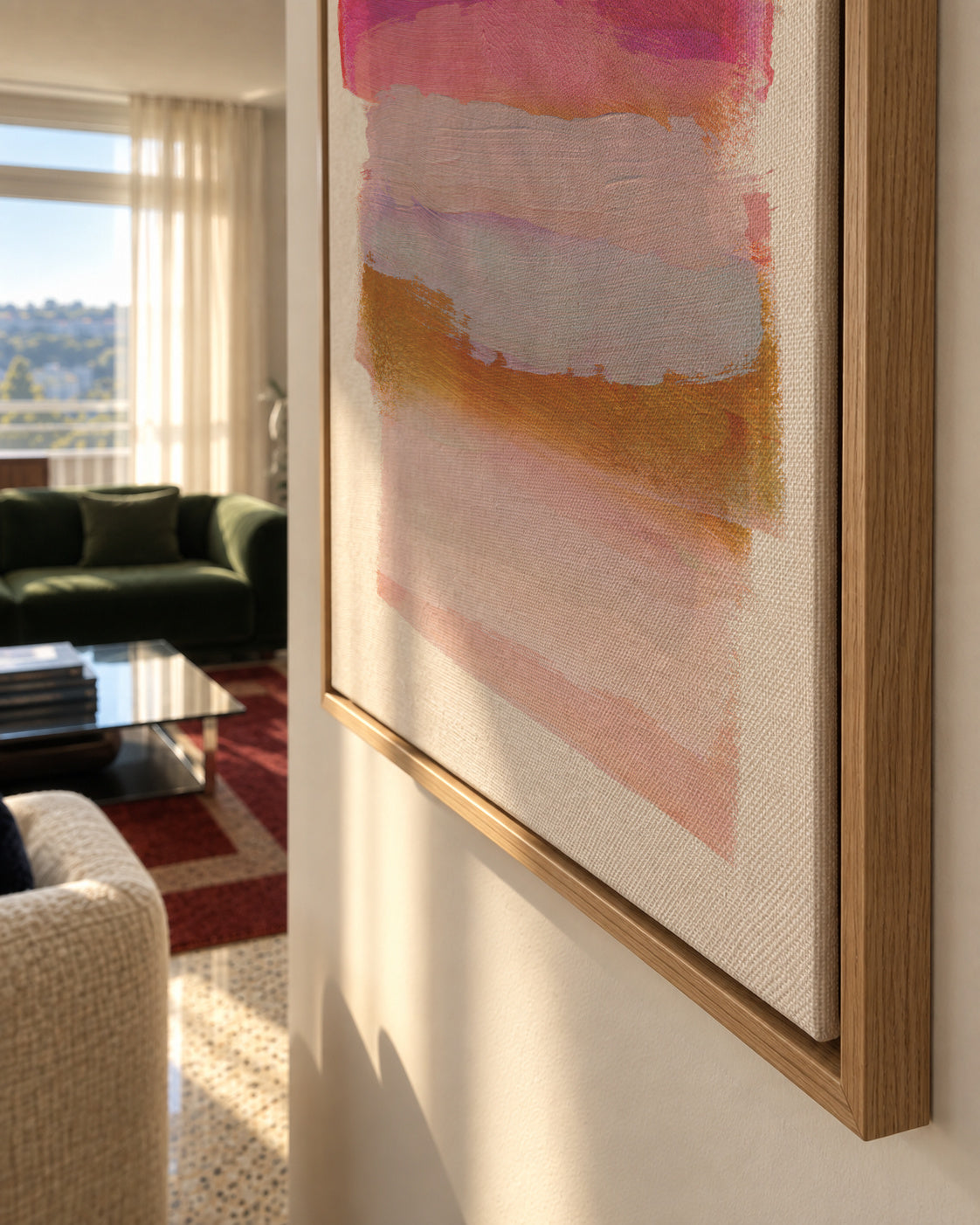 Abstract Brush Strokes 45 - Framed canvas detail