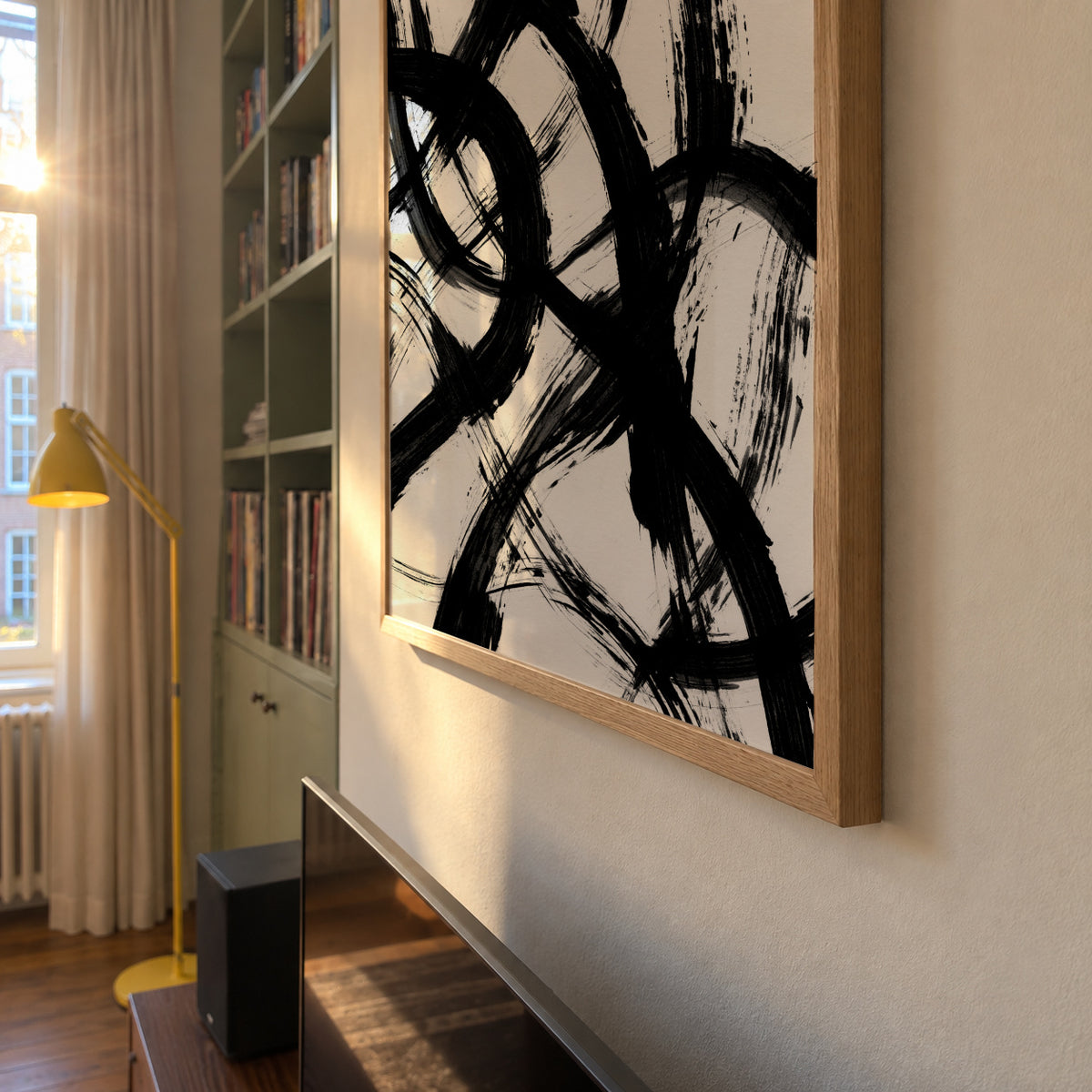 Abstract Brush Strokes 98X - Framed poster detail