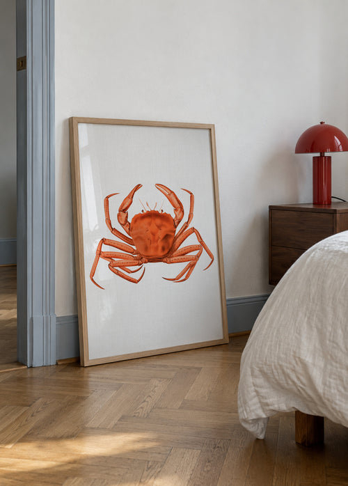 Watercolor Crab - Framed poster in an interior