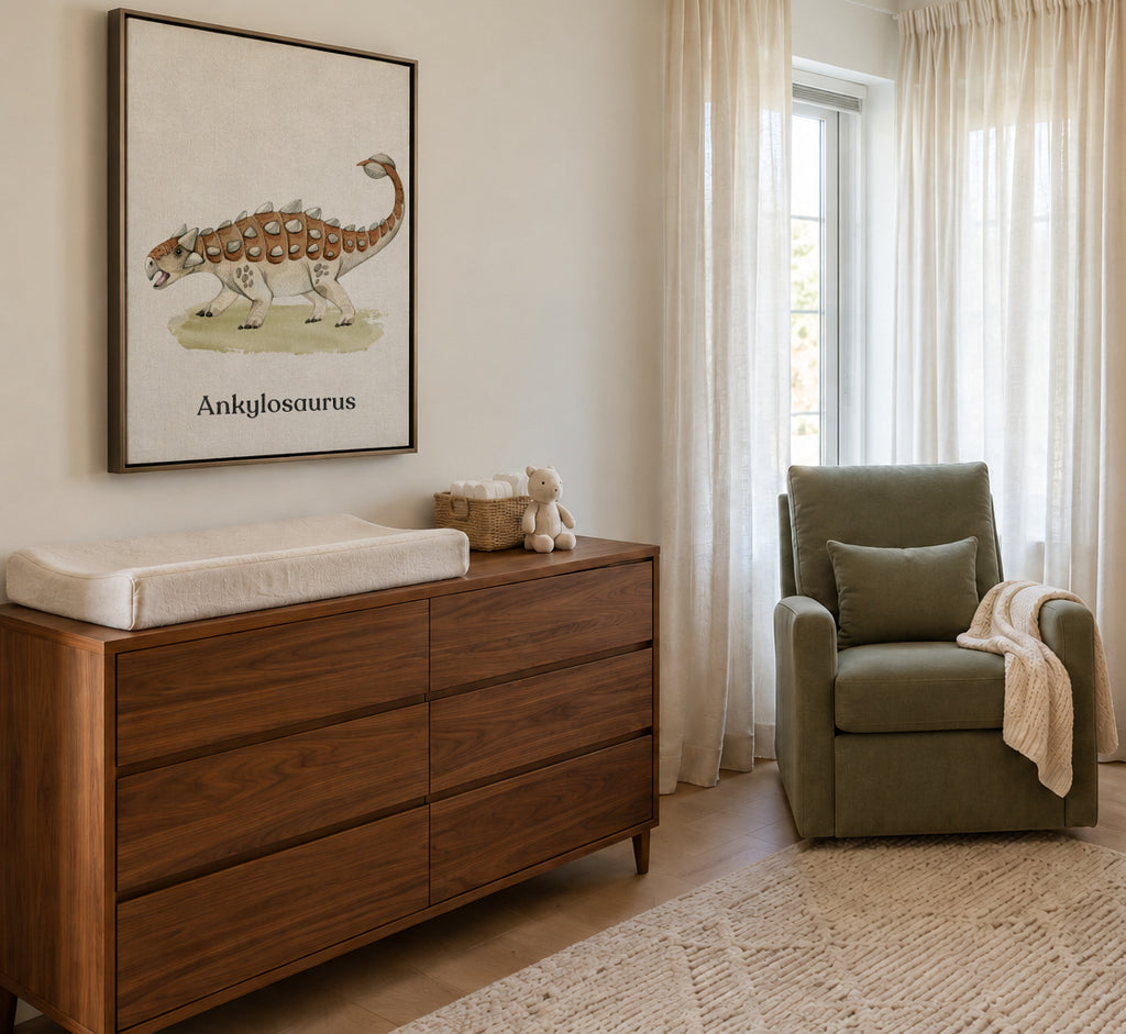 Ankylosaurus - Framed canvas in an interior