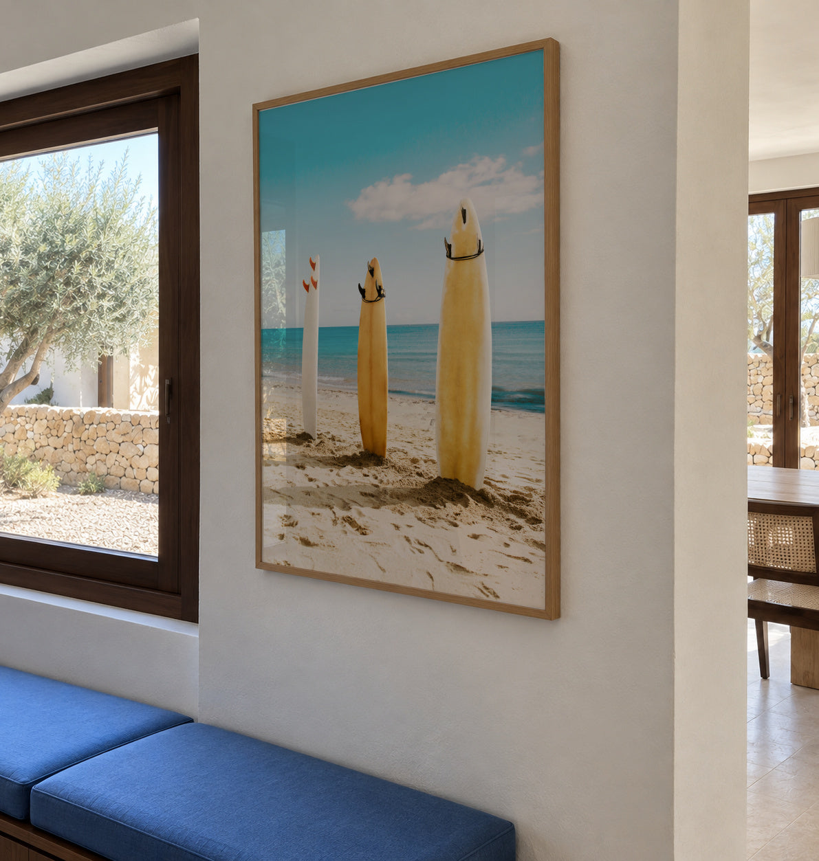 Malibu Surfboards - Framed poster in an interior