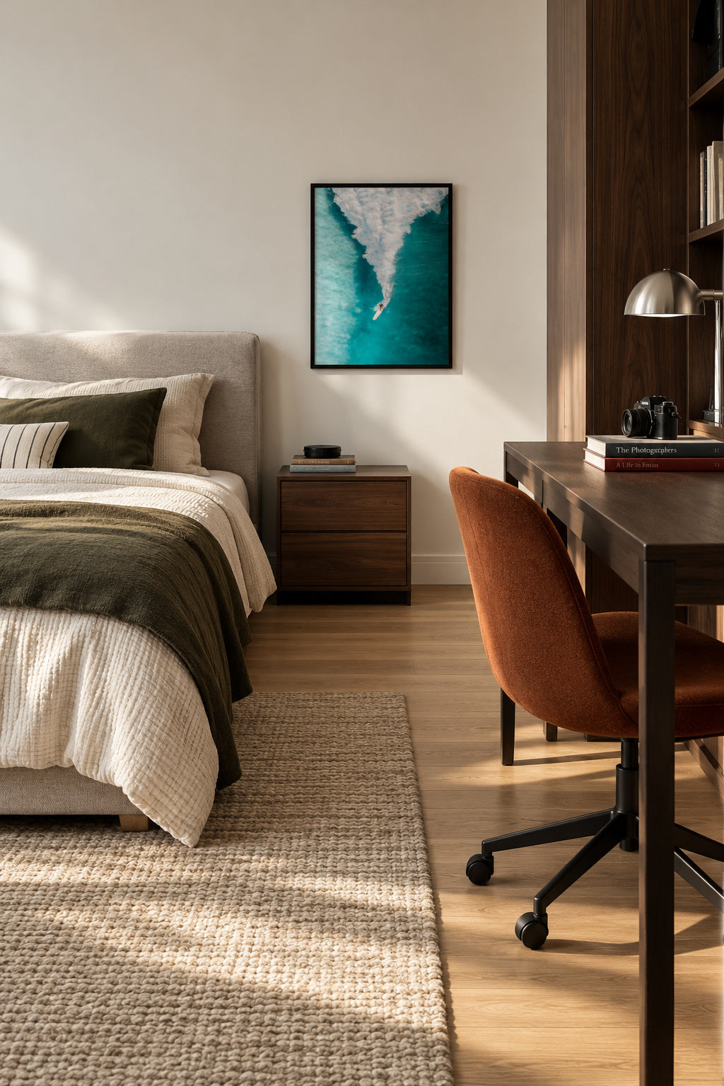 Surf Down - Framed poster in an interior