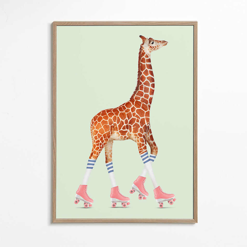 Rollerskating Giraffe