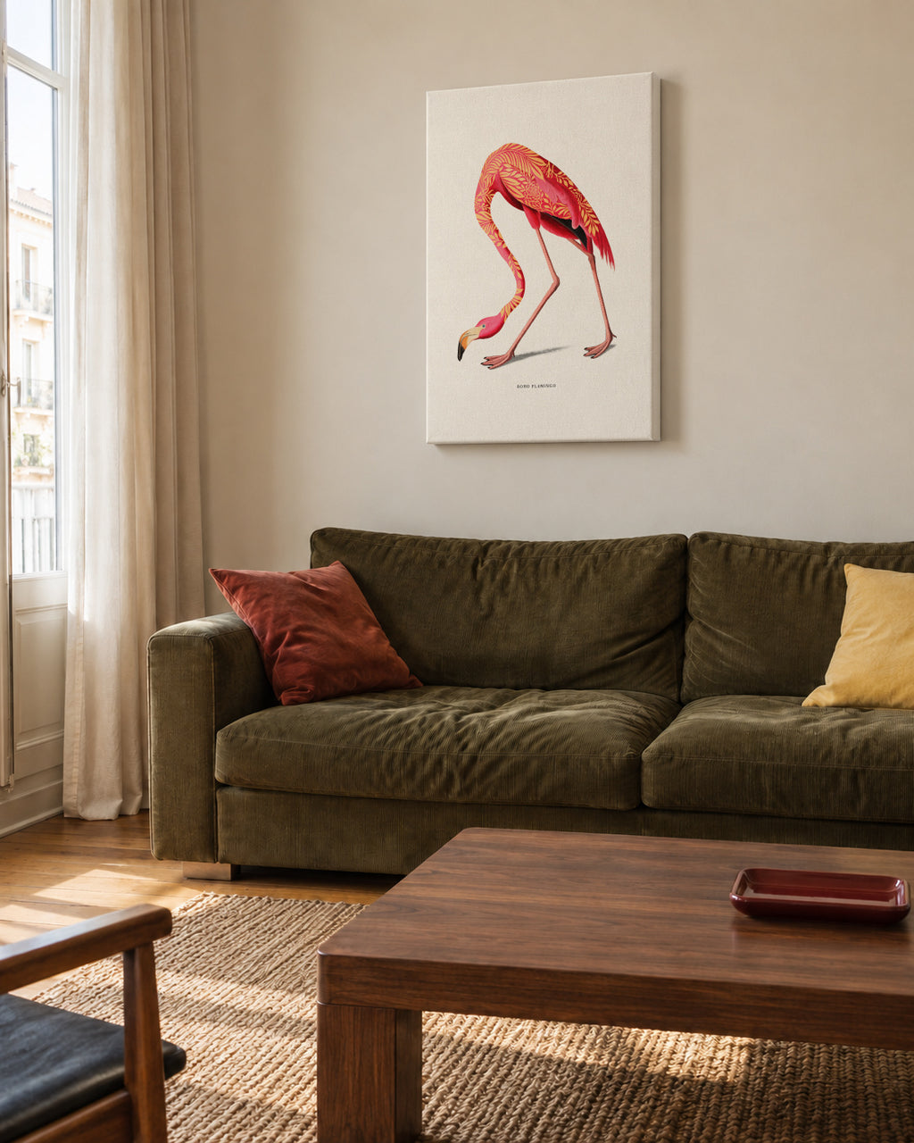 Boho flamingo - Unframed canvas in an interior