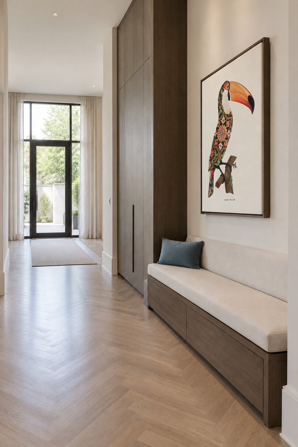 Boho toucan - Framed canvas in an interior