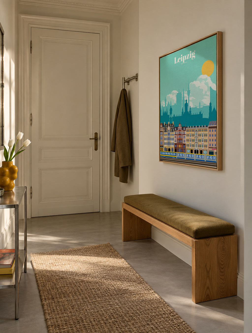 Travel to Leipzig - Framed canvas in an interior
