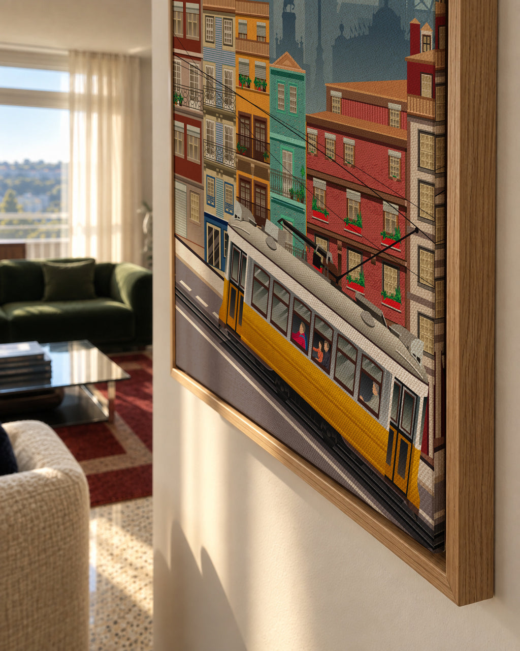 Travel to Lisbon - Framed canvas detail