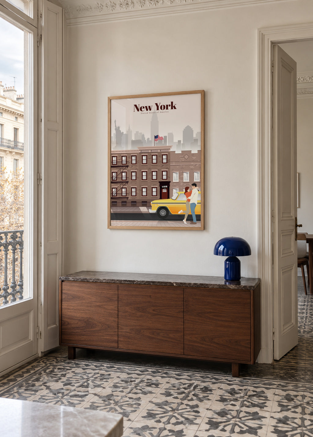 Travel to New York City - Framed poster in an interior