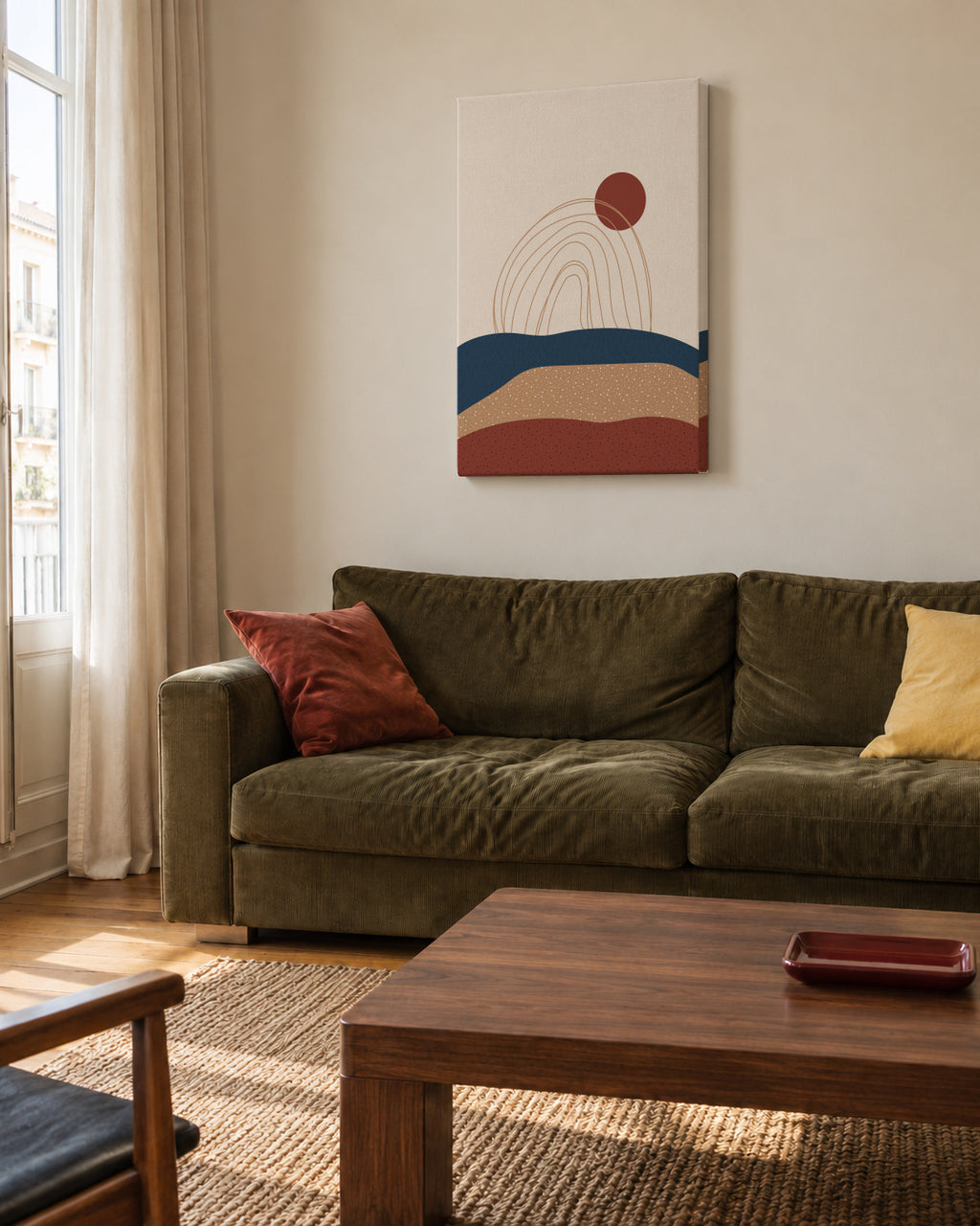 AbstractHill - Unframed canvas in an interior