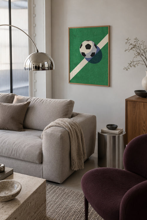 BALLS / Football - Framed poster in an interior