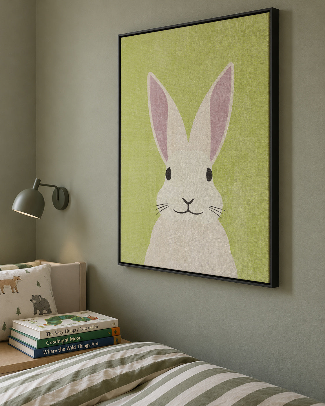 FAUNA / Rabbit - Framed canvas in an interior