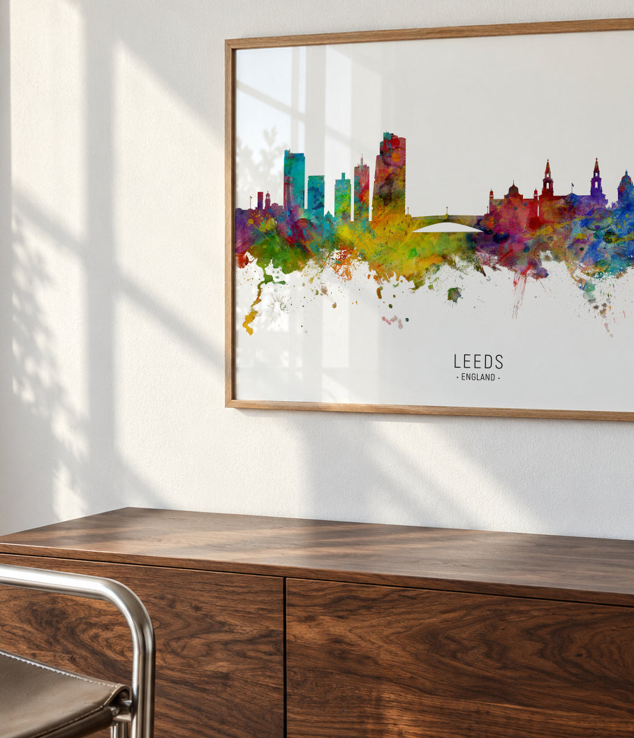 Leeds Skyline multicolor - Framed poster detail