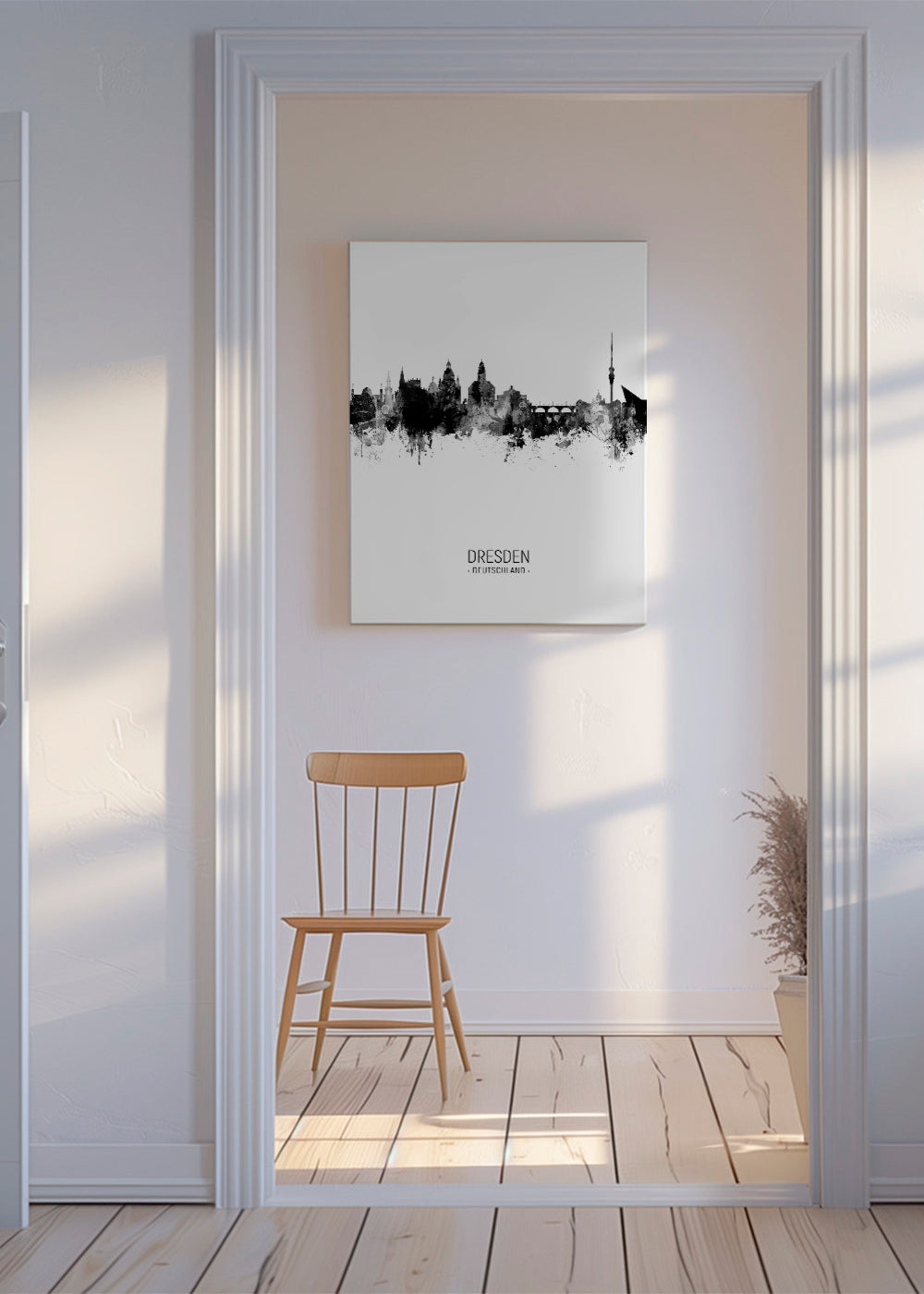 Dresden Skyline black and white