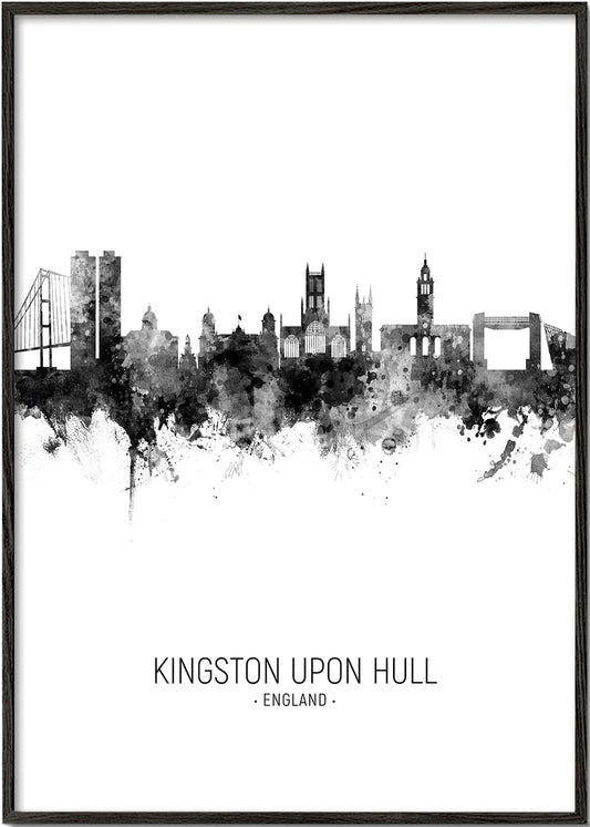 Kingston upon Hull Skyline black and white