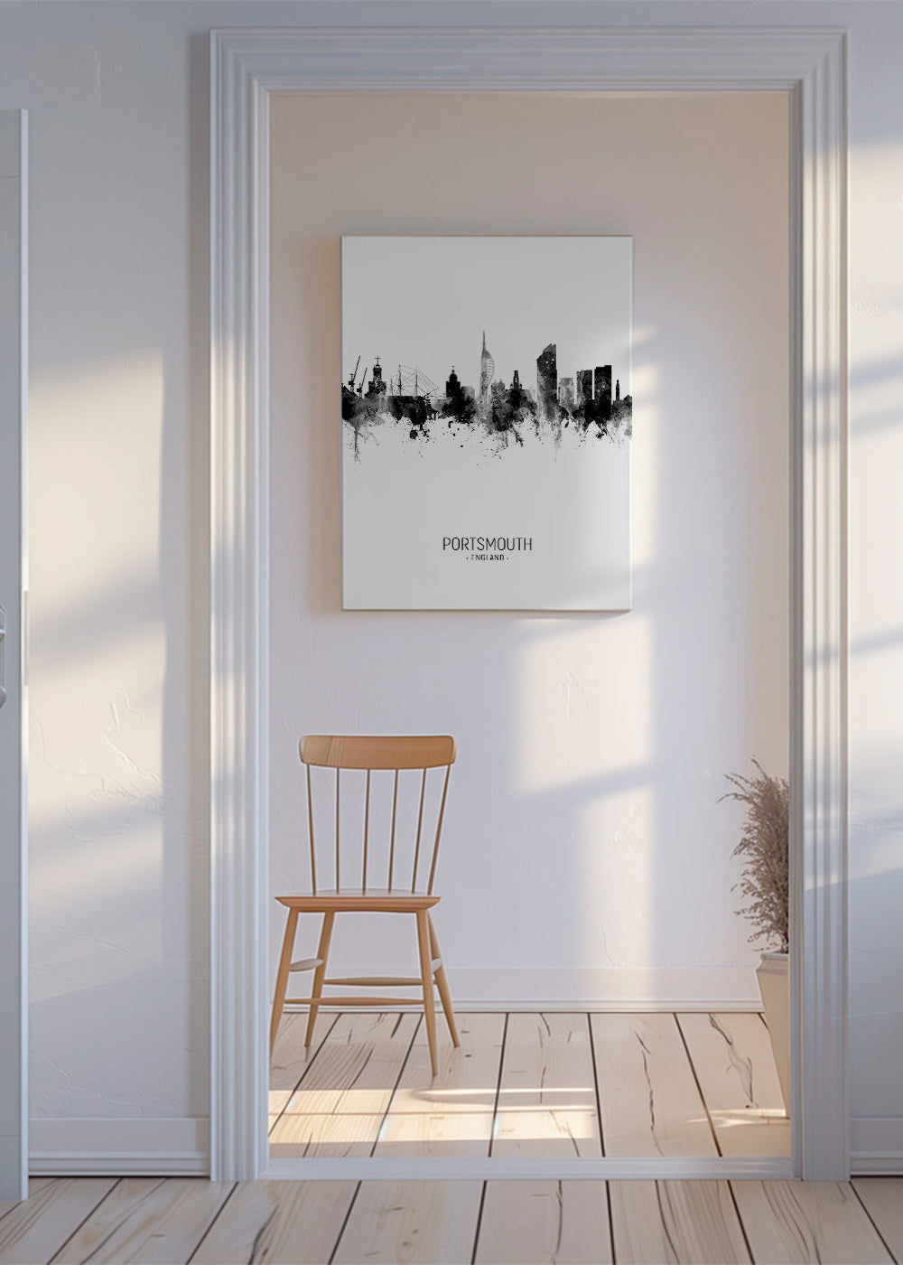 Portsmouth Skyline black and white