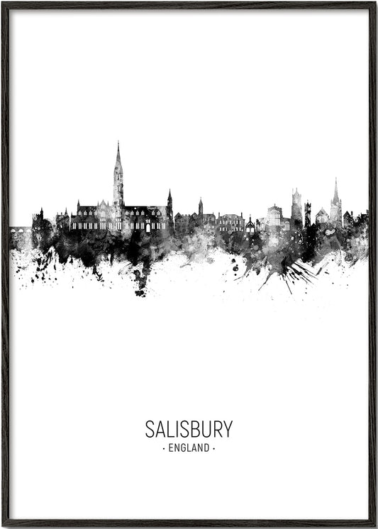 Salisbury Skyline black and white
