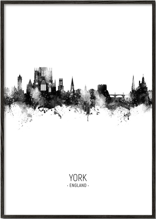 York Skyline black and white