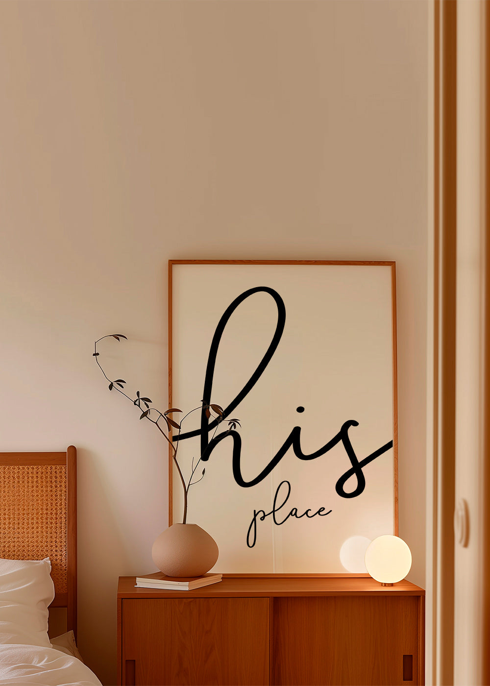 His place