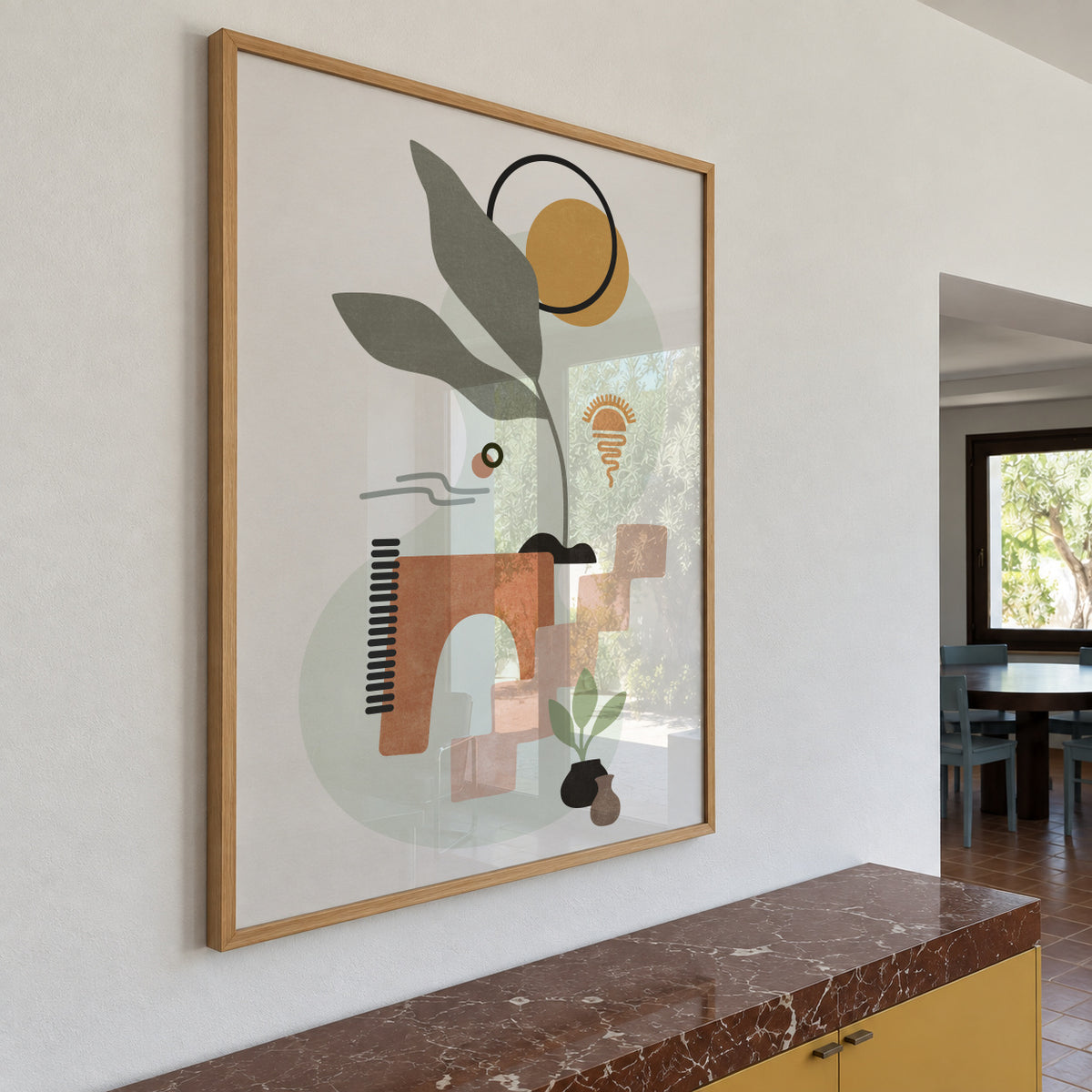 Tropical Villa 11 - Framed poster in an interior