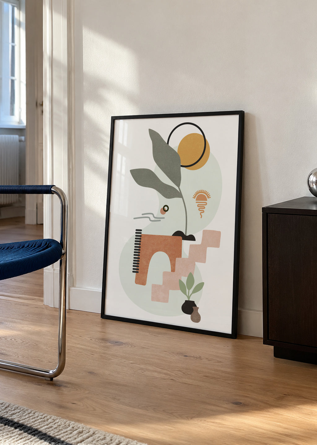 Tropical Villa 11 - Framed poster in an interior