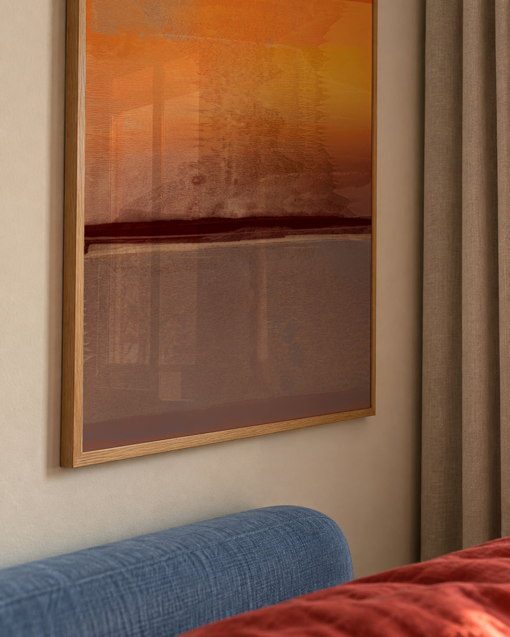 Organic Stack In Orange Brown 2 - Framed poster detail