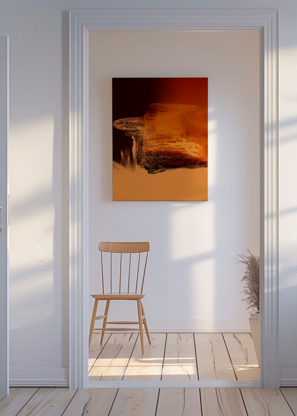 Expressive Fiery Orange Abstract